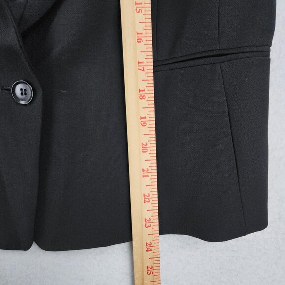 BCBG MAXAZRIA Jacket Womens Large Black Blue Single Button Blazer Career Office - Picture 5 of 11